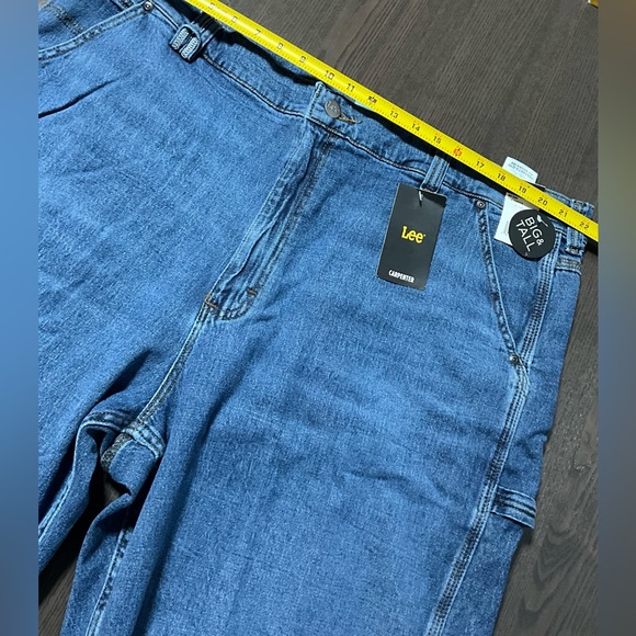 New- Lee Big&Tall 46 Jean Carpenter Shorts Original Stone Wash, Stretch - Picture 4 of 13
